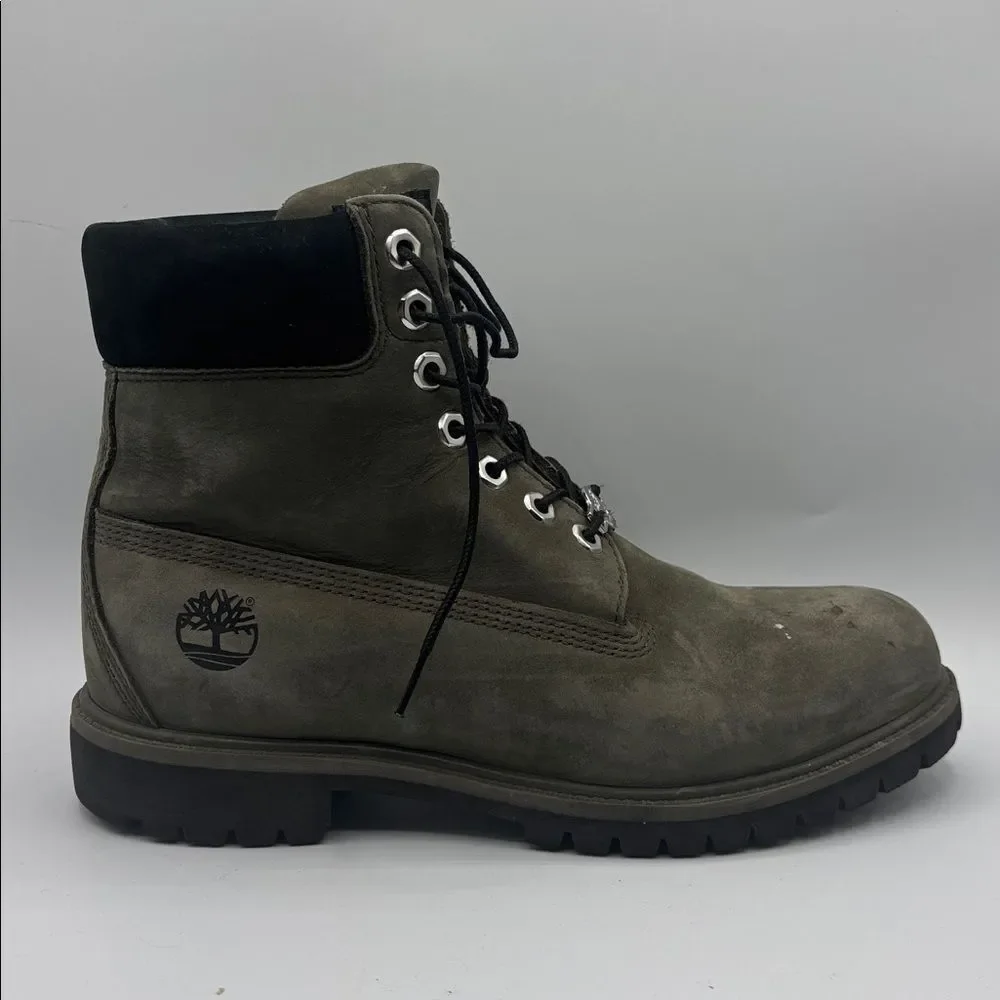 Timberland Classic Premium 6 Inch Boot Dark Green Nubuck 8.5
